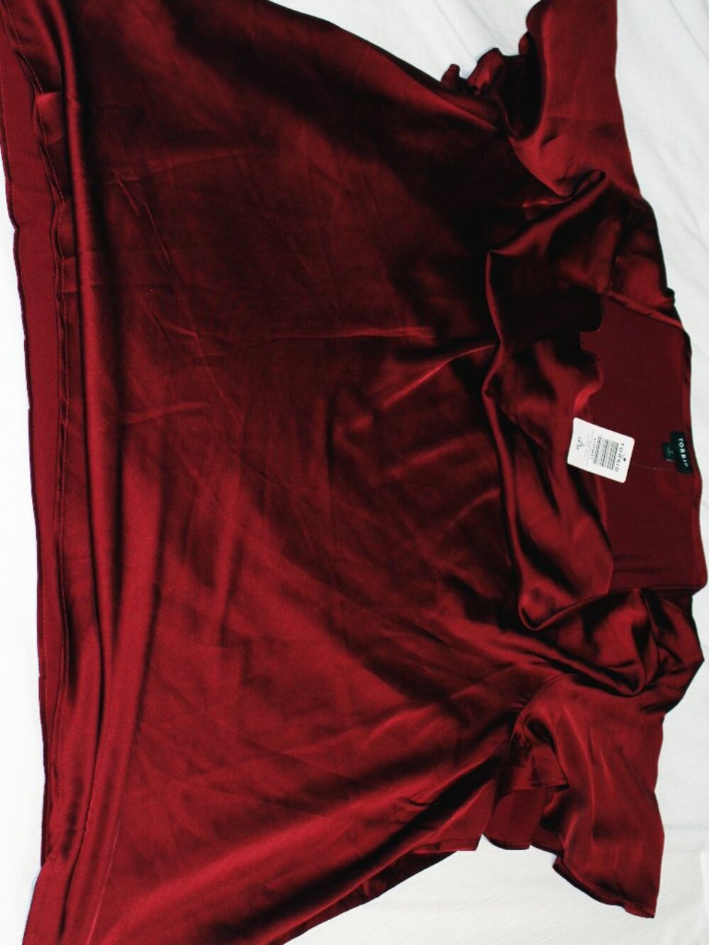 Torrid Satin Cowl Neck Flutter Sleeve Blouse Biking Red 2X 18/20 NWT
